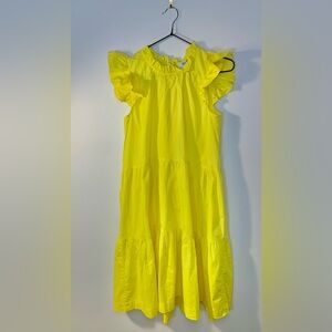 Lemon Yellow Kids Poplin Dress